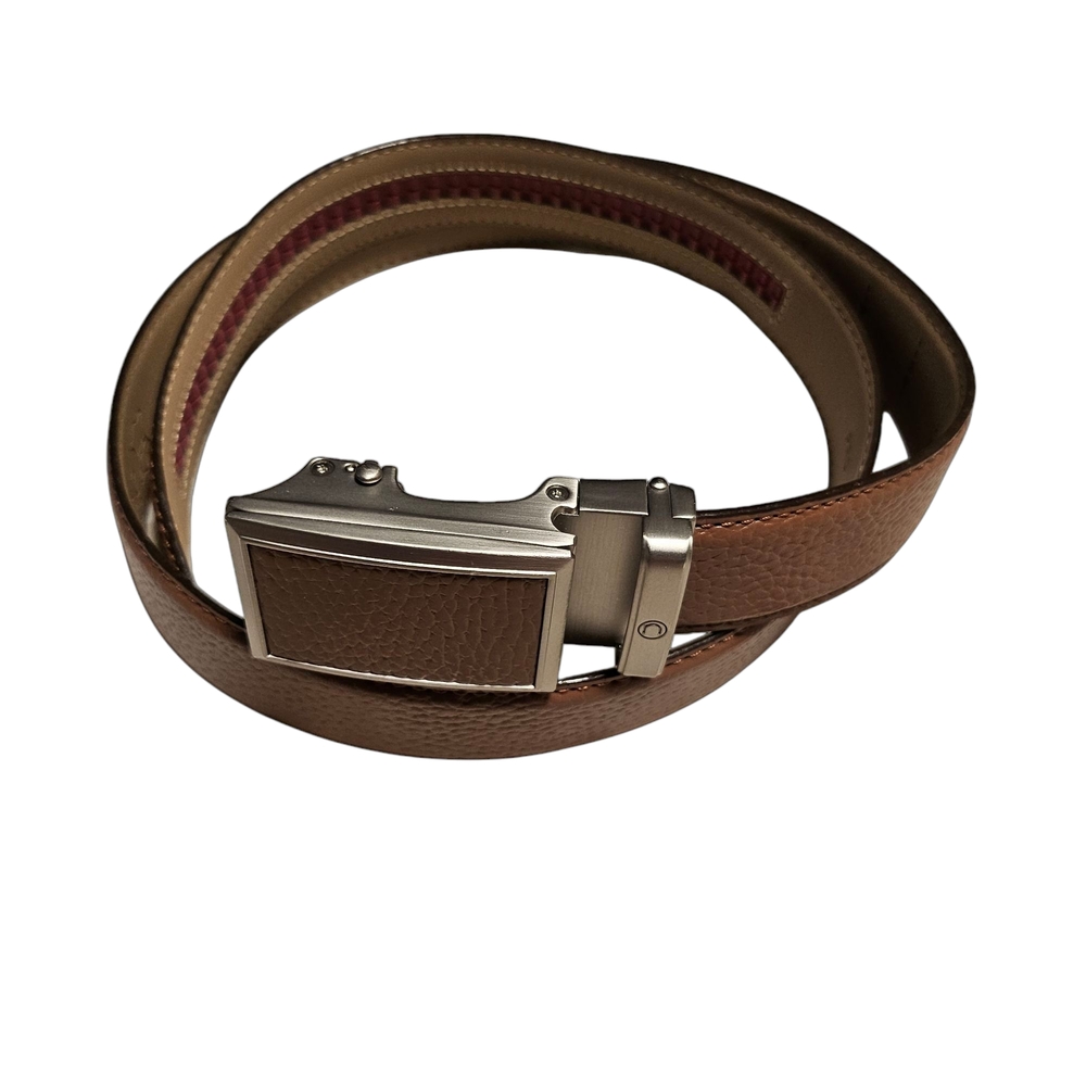 Nexbelt Go-In Pebble Grain Cognac Golf Belt No Holes Adjustable To Size Ratchet